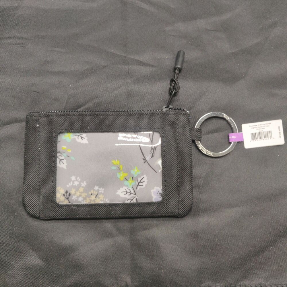 Vera Bradley Floral & Black Zip ID Case